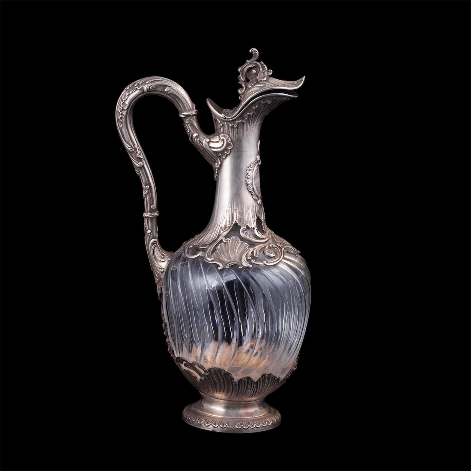 An elegant French silver mounted claret jug — image 1