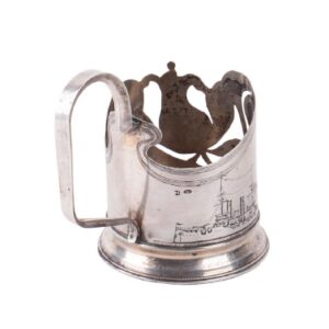 Russian glass holder with a cruiser depiction — image 2