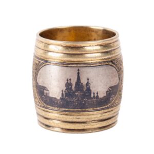 Russian silver-gilt and niello napkin ring — image 1