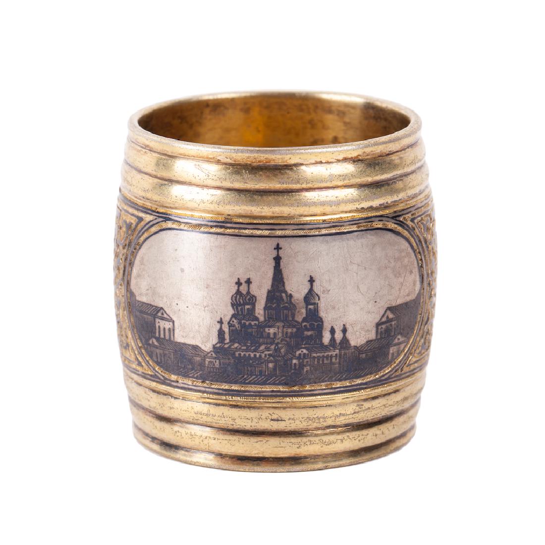 Russian silver-gilt and niello napkin ring — image 1