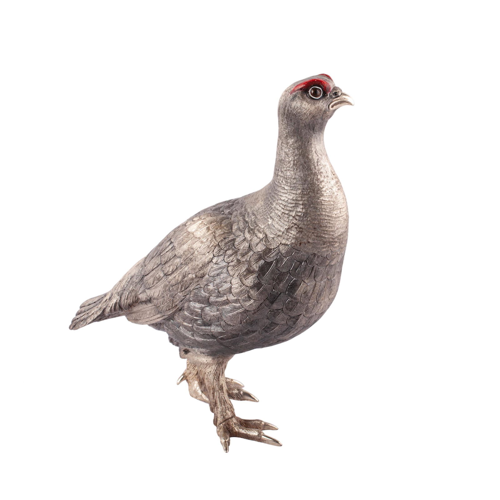 A Solid sterling silver figurine of a hen — image 1