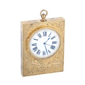 Empire style bronze-gilt travel clock — image 1