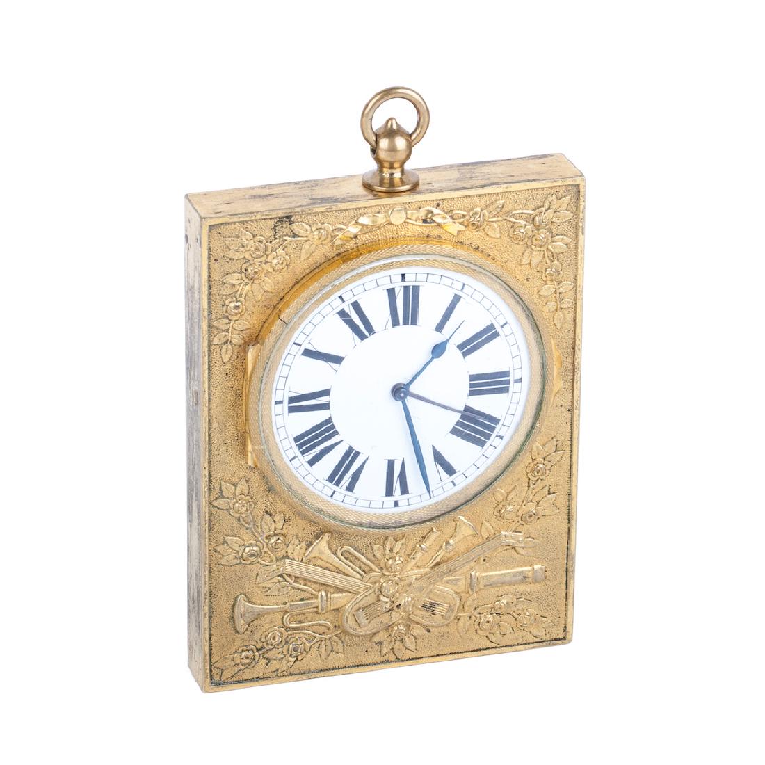 Empire style bronze-gilt travel clock — image 1