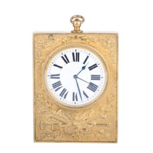 Empire style bronze-gilt travel clock — image 2