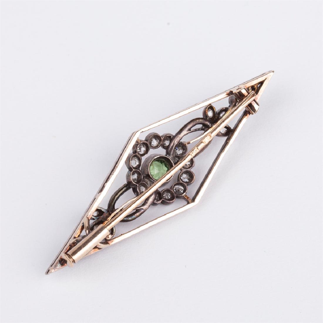 Russian Gold brooch with diamonds — image 4