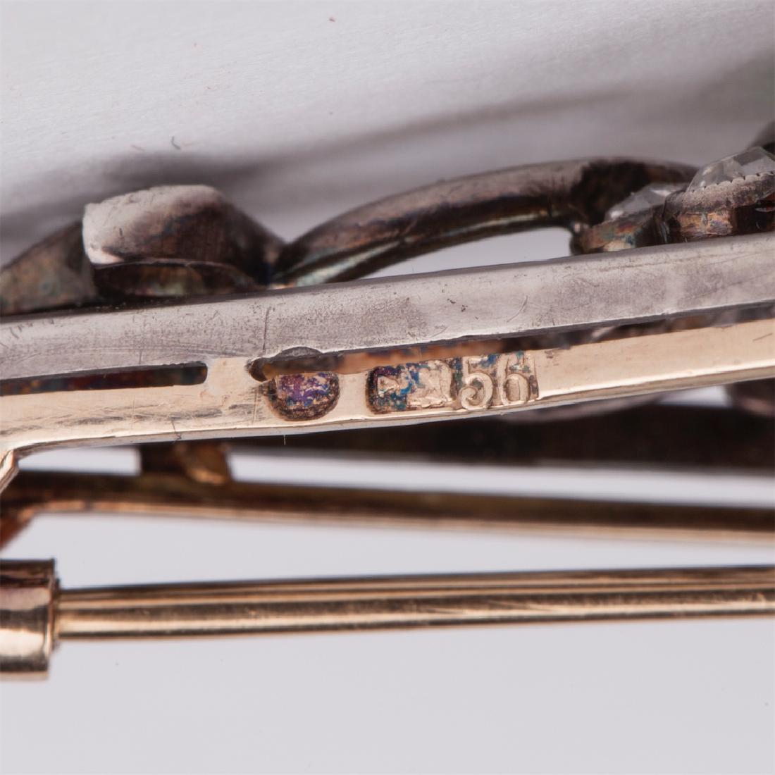 Russian Gold brooch with diamonds — image 6