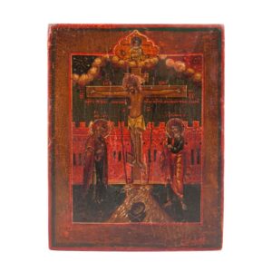 Small Russian icon of "Crucifixion" — image 1