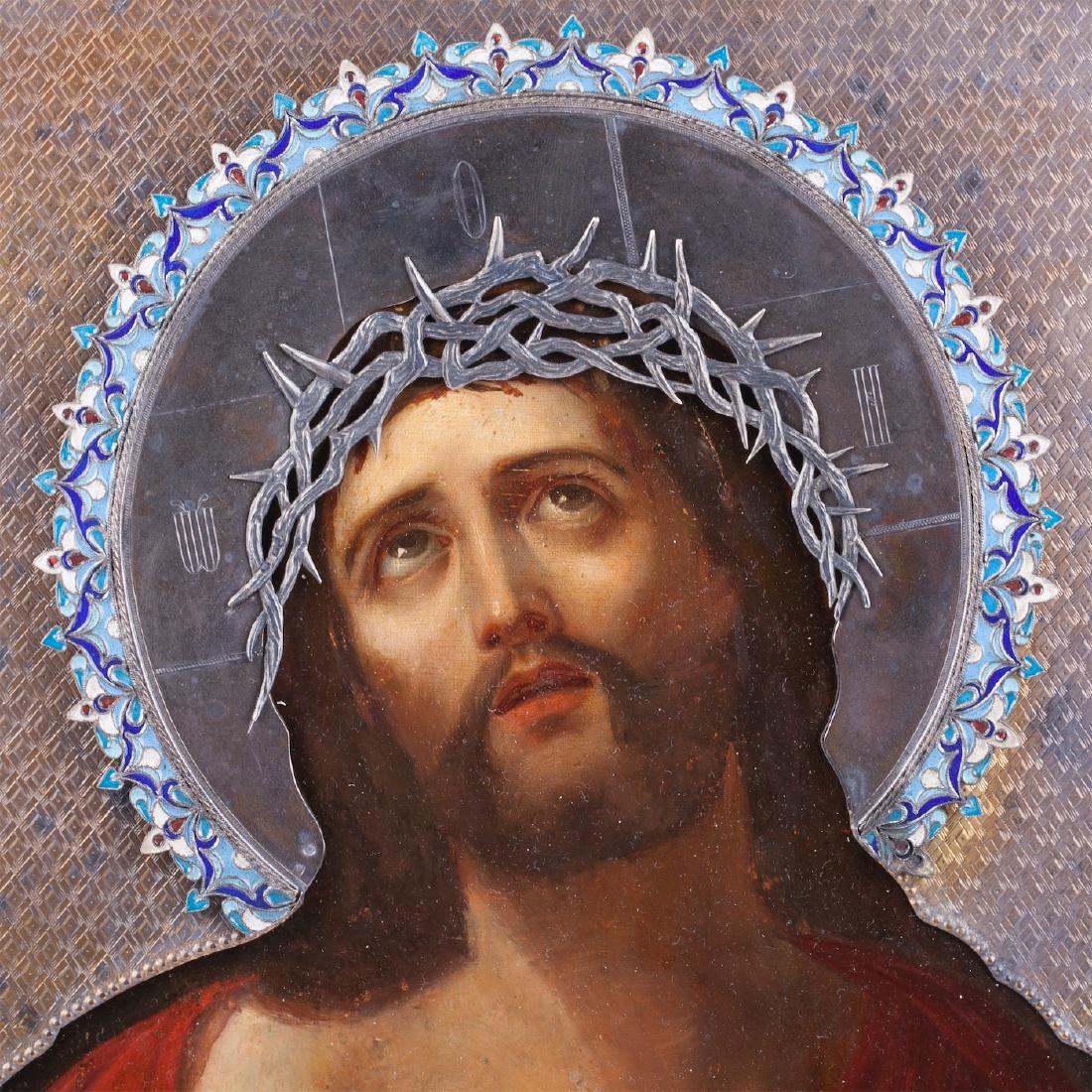 Russian Icon of Christ in crown of thorns — image 2