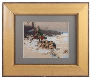 Russian school "Wolf hunting with greyhounds" — image 1