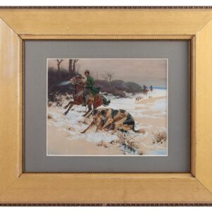 Russian school "Wolf hunting with greyhounds" — image 1