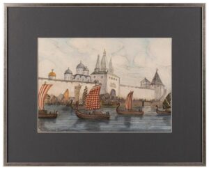 Watercolor "Varyag Ships In Veliky Novgorod" — image 1