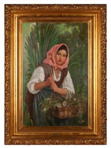 V. Babadin "Young Woman with a Basket of Flowers — image 1