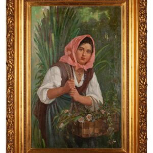 V. Babadin "Young Woman with a Basket of Flowers — image 1