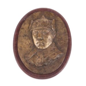 Rare Russian bronze relief plate "Budenovets" — image 1