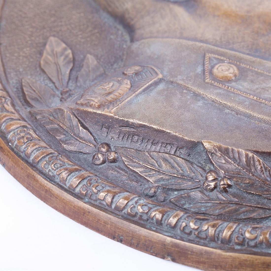 Russian bronze plate with Lenin and Stalin — image 2