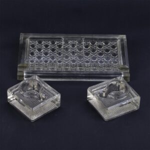 Soviet propaganda glass desk set "Budenovka" — image 3