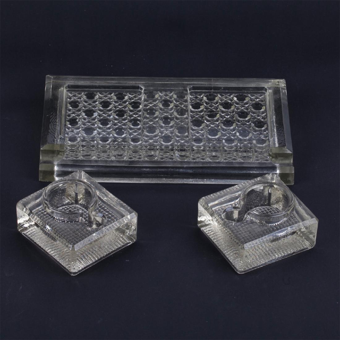 Soviet propaganda glass desk set "Budenovka" — image 3