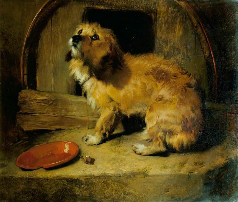 E. H Landseer porcelain pair of dog's portraits — image 2