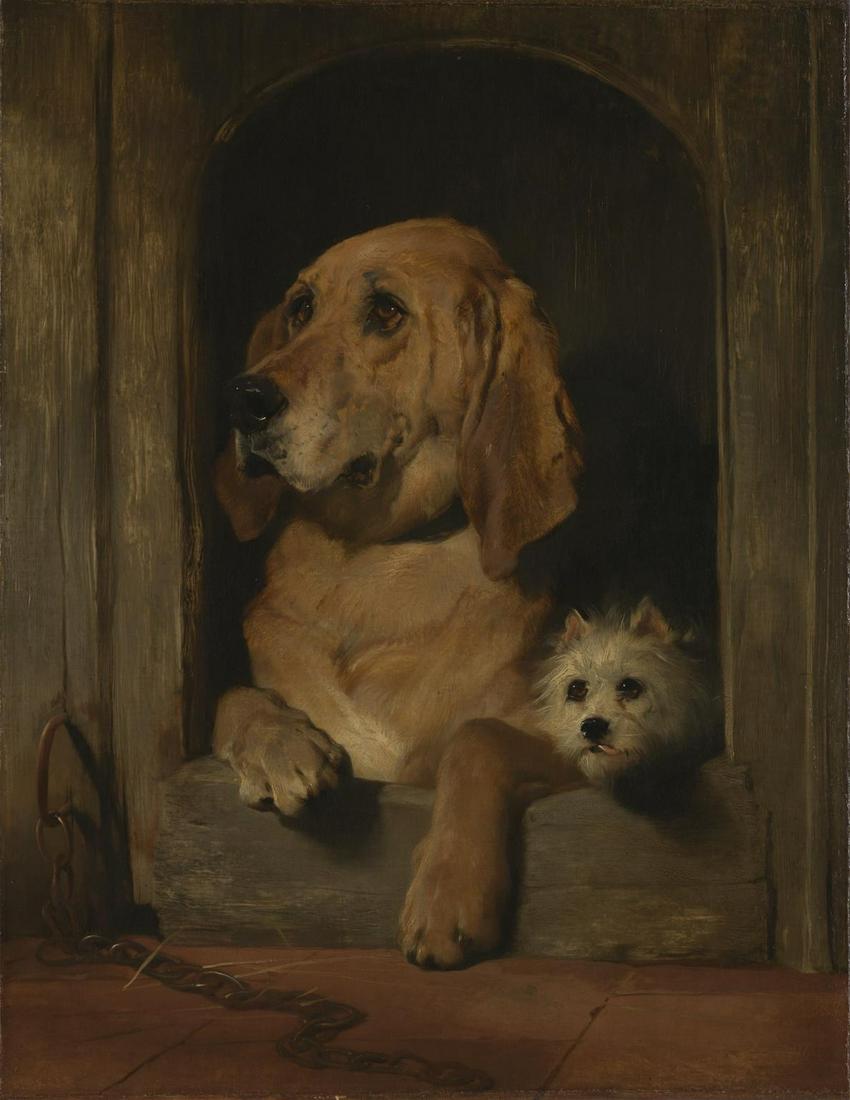 E. H Landseer porcelain pair of dog's portraits — image 3