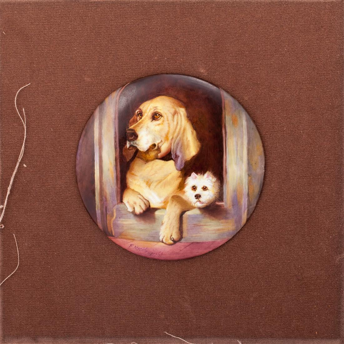 E. H Landseer porcelain pair of dog's portraits — image 6