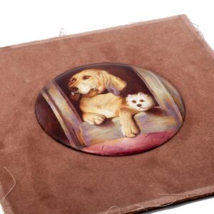 E. H Landseer porcelain pair of dog's portraits — image 7
