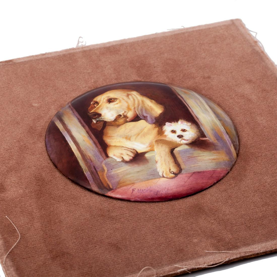 E. H Landseer porcelain pair of dog's portraits — image 7