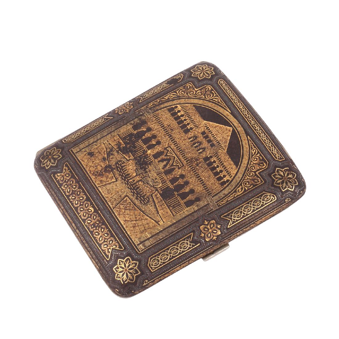 Soviet cigarette case with gold encrustation — image 1