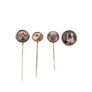 W.B.Ford, scarf pin with a head of a Pug — image 1
