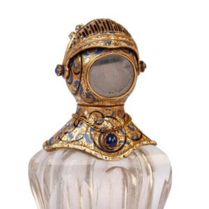 An unusual French gold and sapphire flask — image 2