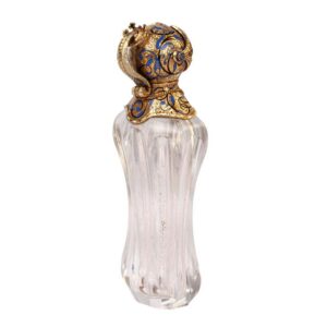 An unusual French gold and sapphire flask — image 3