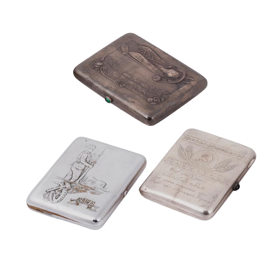 Lot of three Soviet cigarette cases: — image 1