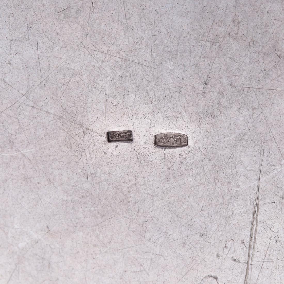 Russian silver powder box with the engraving — image 6