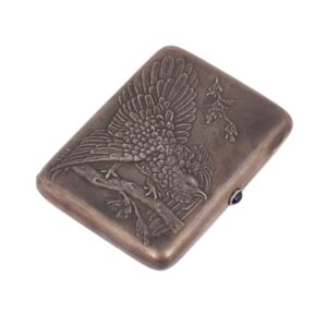 Soviet silver-gilt cigarette case "Grouse" — image 1