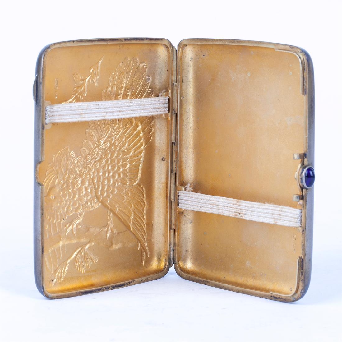 Soviet silver-gilt cigarette case "Grouse" — image 3