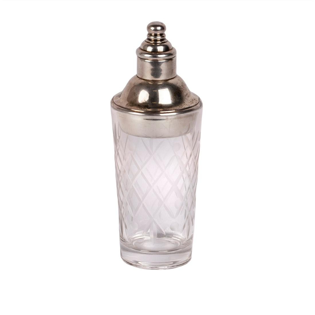 Baccarat metal and cut-glass cocktail shaker — image 1