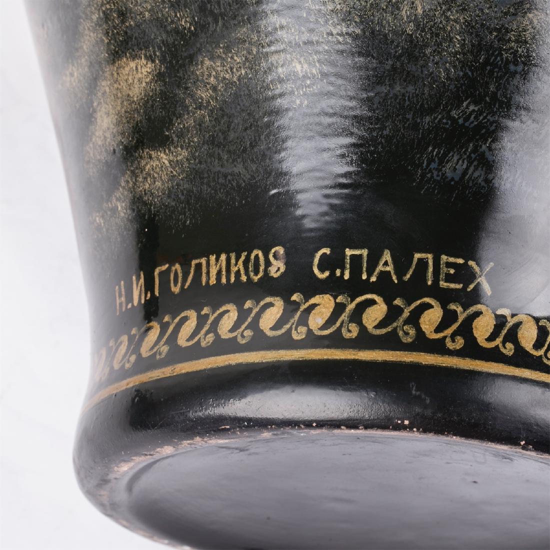 Grand ceramic and lacquer painting vase "Troyka" — image 5