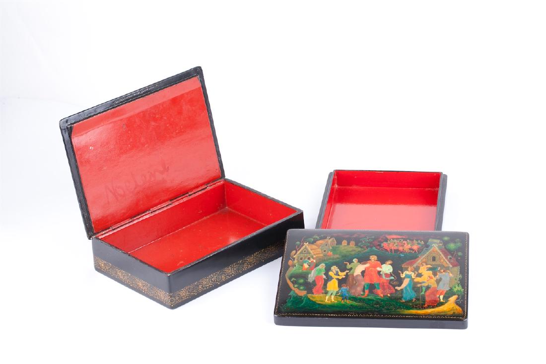 Pair of Soviet propaganda AGITLAK boxes — image 6