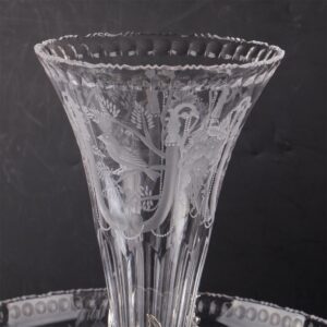 A large silver plate and cut-glass centerpiece — image 2