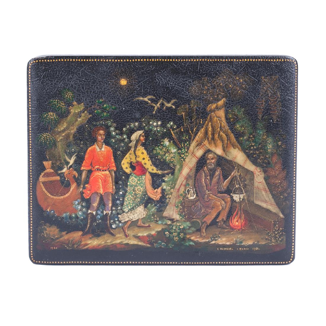 Soviet pair of fairytale lacquer boxes — image 6