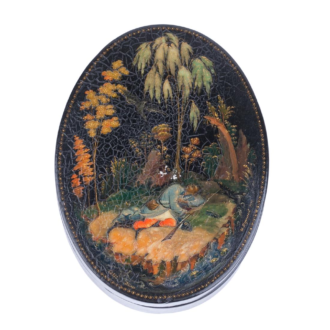Pair of Soviet lacquer boxes from Palekh — image 6
