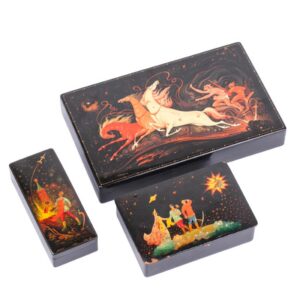 Three Soviet propaganda AGITLAK boxes — image 1