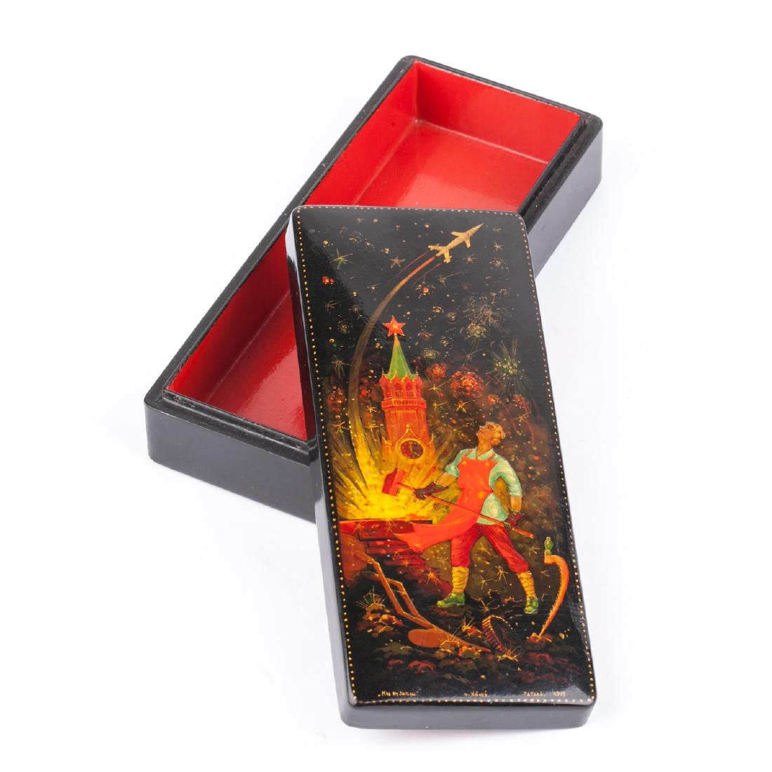 Three Soviet propaganda AGITLAK boxes — image 3