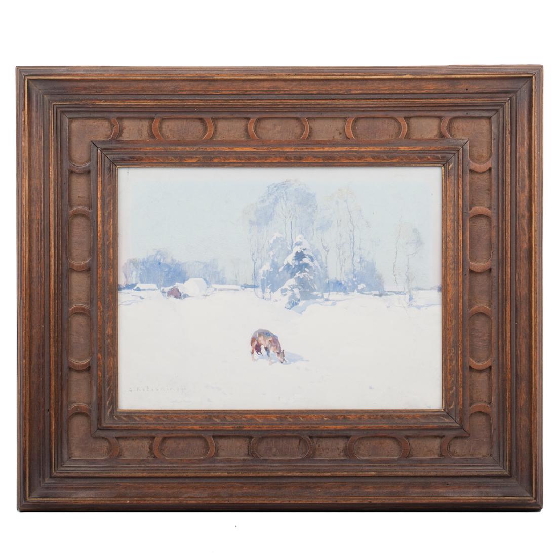 S. Kolesnikoff "Winter landscape with a wolf" — image 1