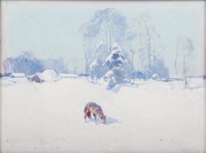 S. Kolesnikoff "Winter landscape with a wolf" — image 2