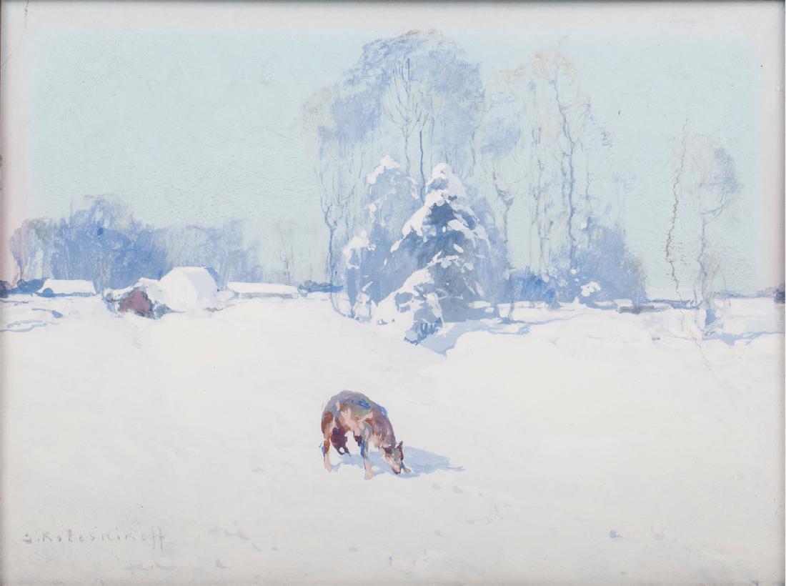 S. Kolesnikoff "Winter landscape with a wolf" — image 2
