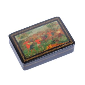 Rare early Soviet lacquer box "Dancing". — image 1