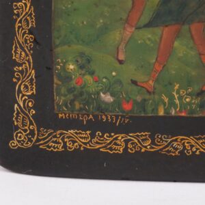 Rare early Soviet lacquer box "Dancing". — image 2