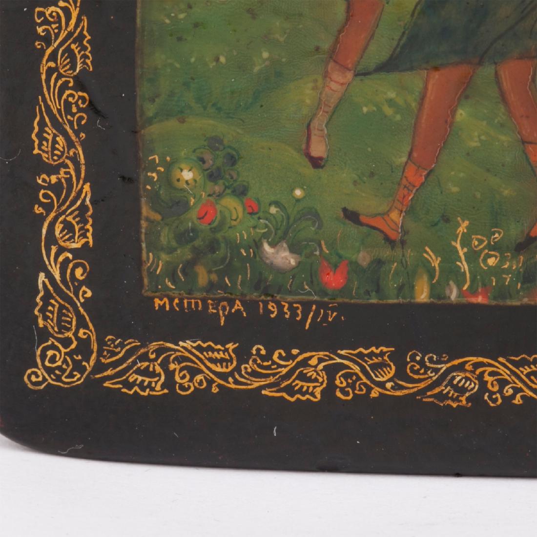 Rare early Soviet lacquer box "Dancing". — image 2