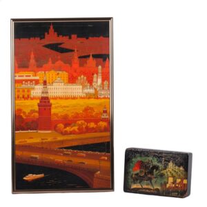Soviet lacquer plaque "Moscow" — image 1