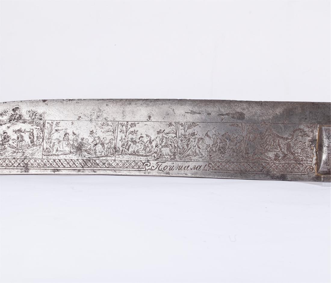 Russian steel kinfe with peasant life scenes — image 3